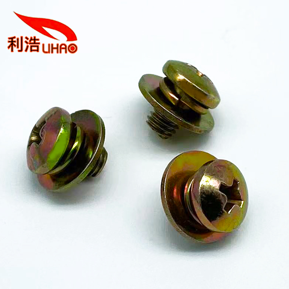 D: 5*L: 8 Colored Zinc-Plated Carbon Steel Phillips/Crosss Pan/Round Head Sem/Combination Screw