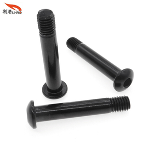 M8*47 Electrophoresis Black Carbon Steel Hexagon Socket Tumbler Head Half Thread Step Screw