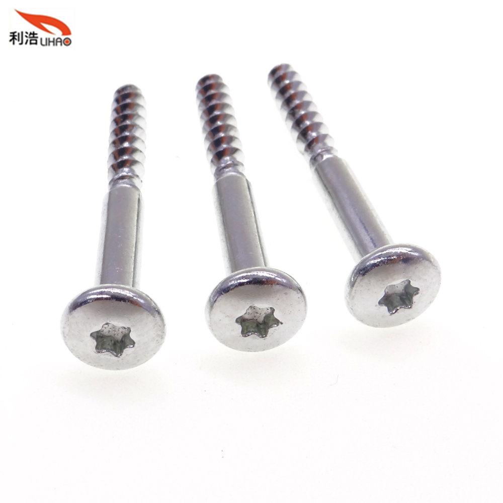 M3*29 White Zinc-Plated Carbon Steel Torx Pan/Round Head Half Thread/Tooth Screw