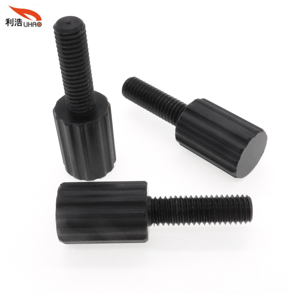 M6*37 Black Plastic Steel Flat Fillister Head Thumb Screw