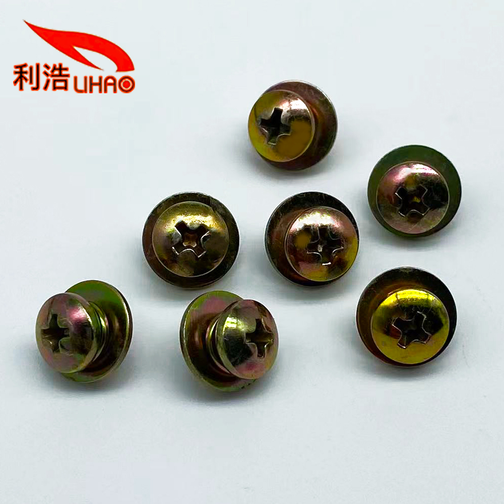 D: 5*L: 8 Colored Zinc-Plated Carbon Steel Phillips/Crosss Pan/Round Head Sem/Combination Screw