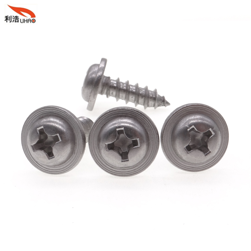 St6*19 Stainless Steel Phillips/Crosss Indented Round Washer Head Self-Tapping/Wood Screw