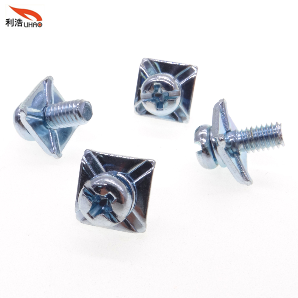 M4*10 Blue Zinc-Plated Carbon Steel Phillips/Crosss Pan/Round Head with Square Gasket Sem/Combination Screw Customizable Screw