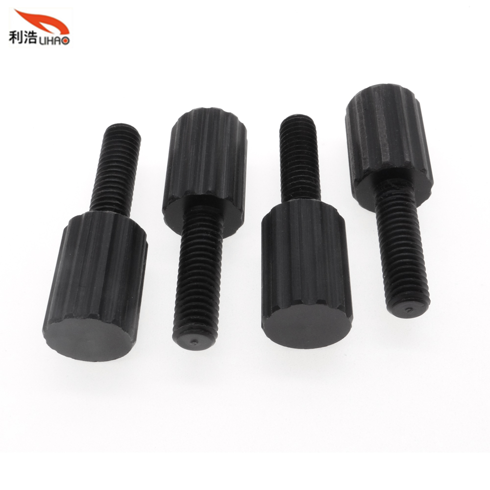 M6*37 Black Plastic Steel Flat Fillister Head Thumb Screw