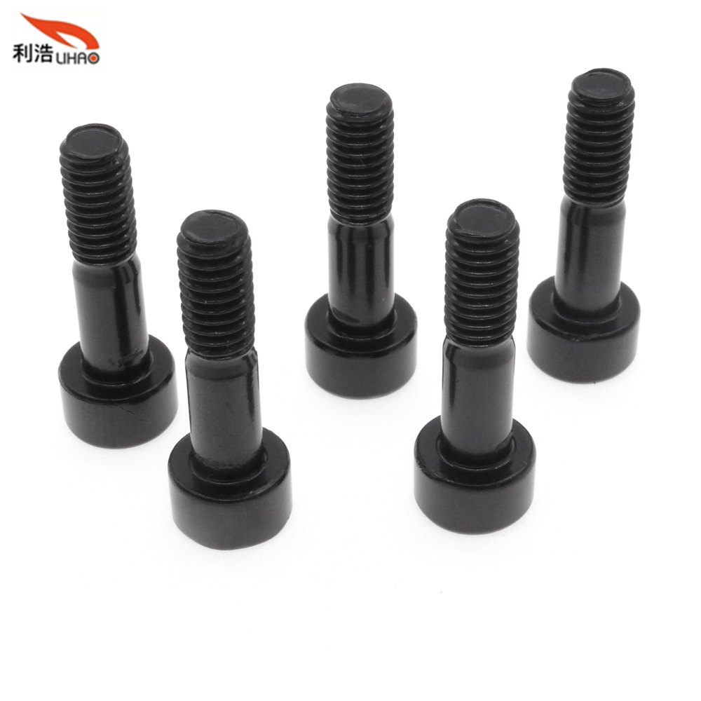 M4*16 Electrophoresis Black Carbon Steel Hexagon Socket Fillister/Cup Head Half Thread Step Screw