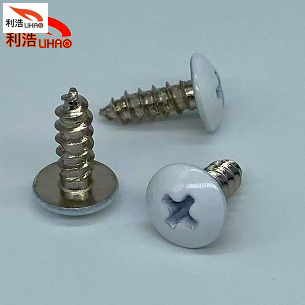 4*12 Nickel-Plated Carbon Steel Phillips/Crosss Tumbler Head with White Stoving Varnish Self Tapping Screw