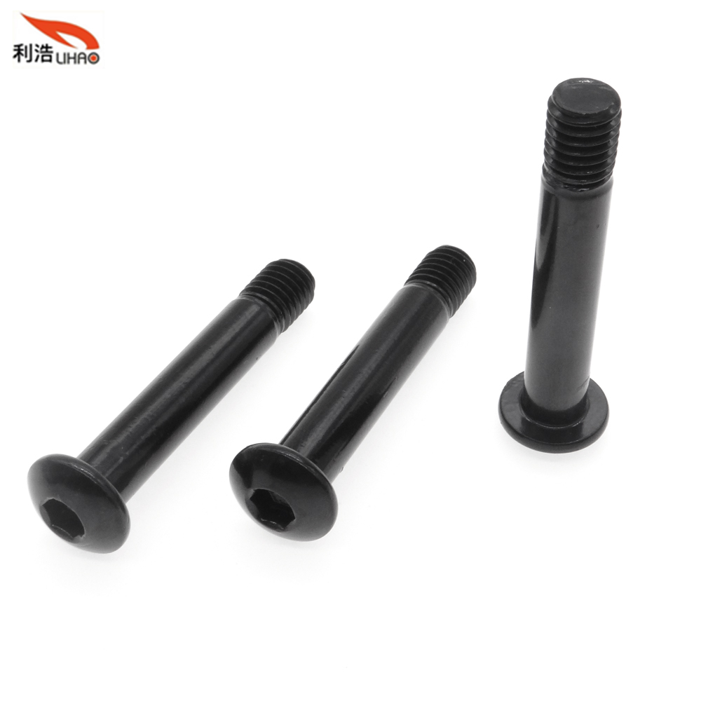 M8*47 Electrophoresis Black Carbon Steel Hexagon Socket Tumbler Head Half Thread Step Screw