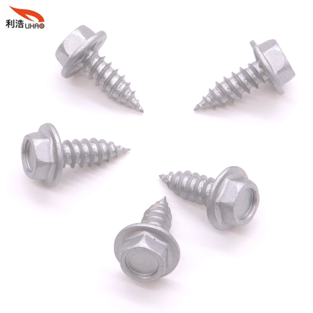 ST4.2*13 Dacromet Carbon Steel Round Indented Hexagon Washer/Flange Head Antiskid Self-Tapping Screw