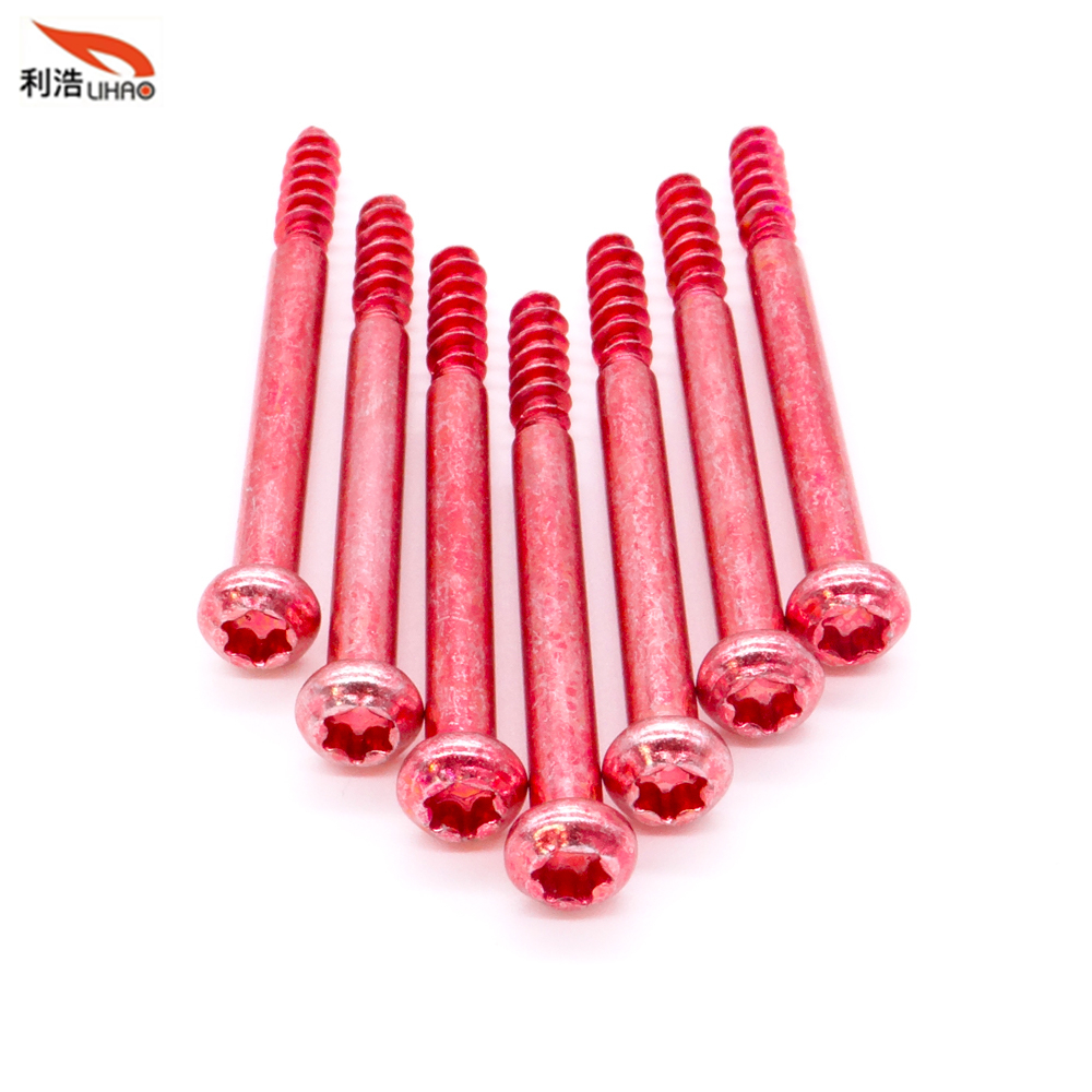 M4*46 Red Zinc-Plated Carbon Steel Torx Pan/Round Head Half Thread/Tooth Screw