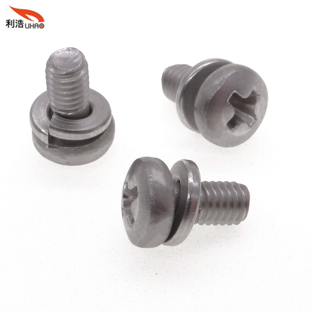 M3*8 Stainless Steel Phillips/Crosss Pan/Round Head SEM/Combination Screw