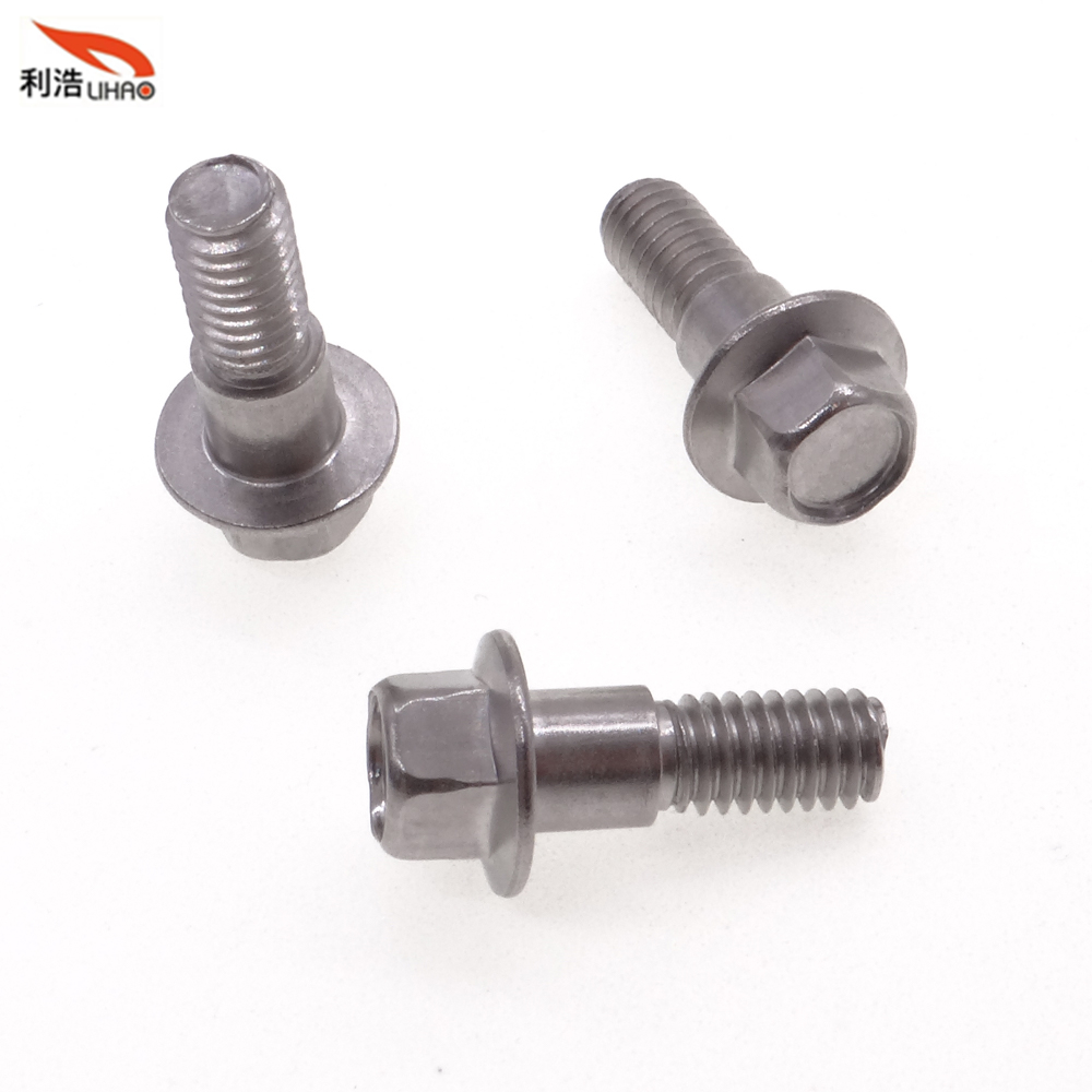 4*12 Stainless Steel Round Indented Hexagon Washer/Flange Head Half Thread/Tooth Screw