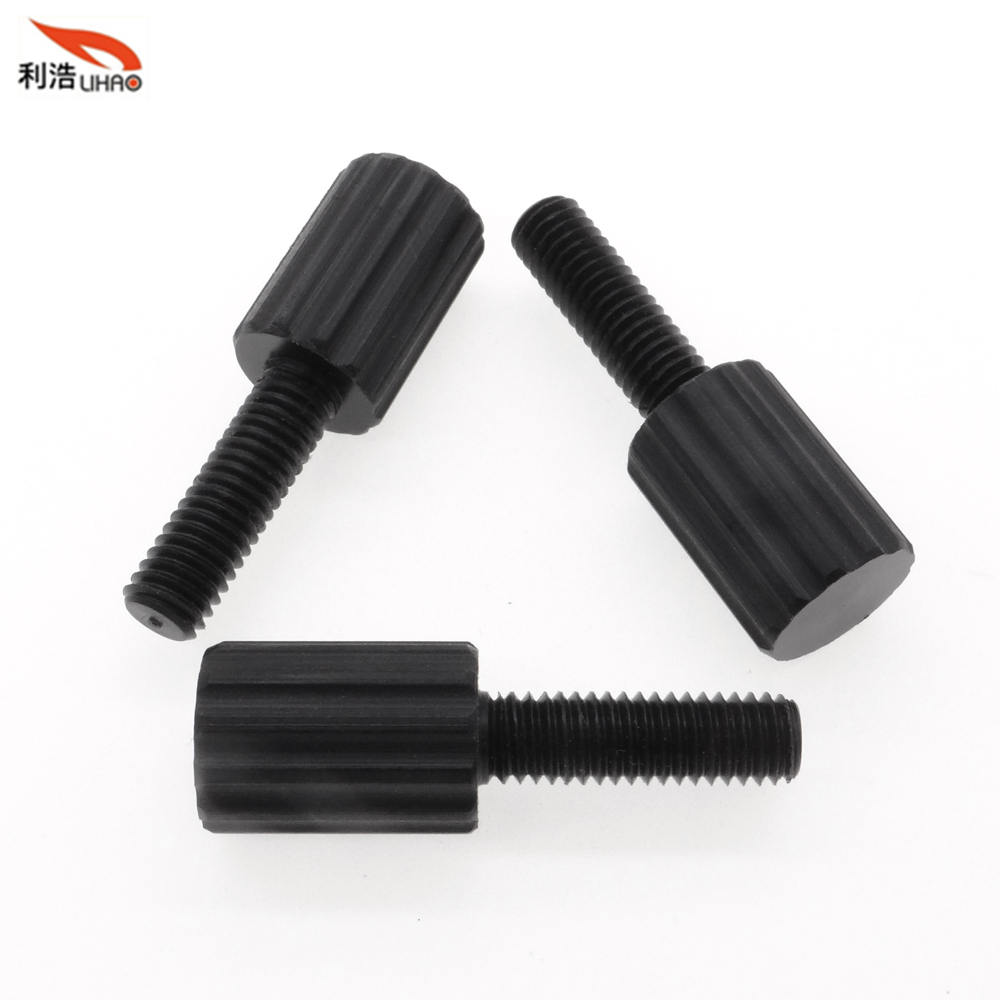 M6*37 Black Plastic Steel Flat Fillister Head Thumb Screw