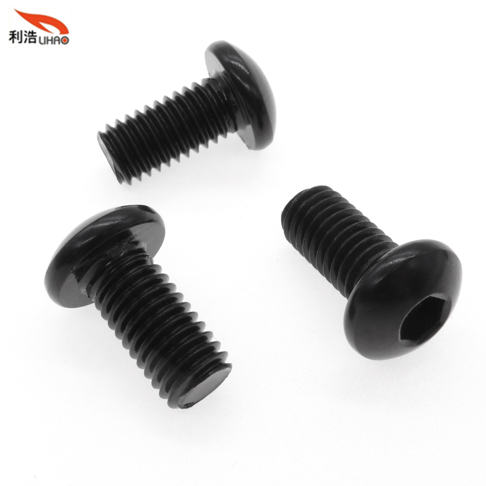 M8*16 Electrophoresis Black Carbon Steel Hexagon Socket Pan/Round Head Screw