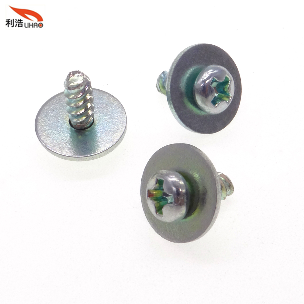 M3*6 Trivalent Clear Zinc-Plated Carbon Steel Phillips/Crosss Head Flat Washer Customizable Screw Sem/Combination Screw